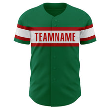 Загрузить изображение в средство просмотра галереи, Custom Kelly Green White-Red Authentic Baseball Jersey
