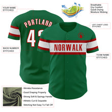 Загрузить изображение в средство просмотра галереи, Custom Kelly Green White-Red Authentic Baseball Jersey
