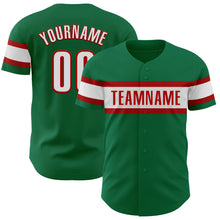 Загрузить изображение в средство просмотра галереи, Custom Kelly Green White-Red Authentic Baseball Jersey
