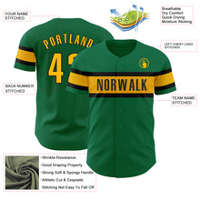 Загрузить изображение в средство просмотра галереи, Custom Kelly Green Gold-Black Authentic Baseball Jersey
