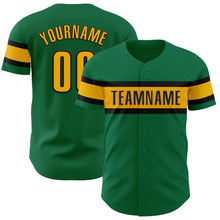 Загрузить изображение в средство просмотра галереи, Custom Kelly Green Gold-Black Authentic Baseball Jersey
