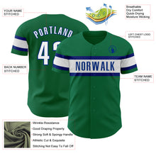 Загрузить изображение в средство просмотра галереи, Custom Kelly Green White-Royal Authentic Baseball Jersey
