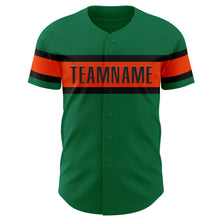 Загрузить изображение в средство просмотра галереи, Custom Kelly Green Orange-Black Authentic Baseball Jersey
