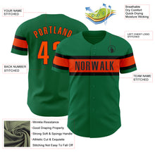 Загрузить изображение в средство просмотра галереи, Custom Kelly Green Orange-Black Authentic Baseball Jersey
