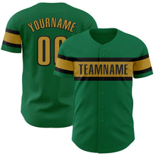 Загрузить изображение в средство просмотра галереи, Custom Kelly Green Old Gold-Black Authentic Baseball Jersey
