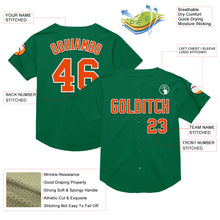 Load image into Gallery viewer, Custom Kelly Green Orange-White Mesh Authentic Throwback Baseball Jersey
