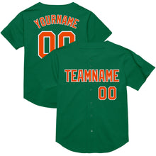 Load image into Gallery viewer, Custom Kelly Green Orange-White Mesh Authentic Throwback Baseball Jersey
