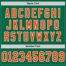 Загрузить изображение в средство просмотра галереи, Custom Kelly Green Orange-White Mesh Authentic Throwback Football Jersey
