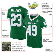 Загрузить изображение в средство просмотра галереи, Custom Kelly Green White-Gray Mesh Authentic Throwback Football Jersey
