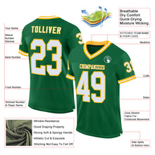 Загрузить изображение в средство просмотра галереи, Custom Kelly Green White-Gold Mesh Authentic Throwback Football Jersey
