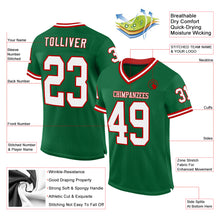 Загрузить изображение в средство просмотра галереи, Custom Kelly Green White-Red Mesh Authentic Throwback Football Jersey
