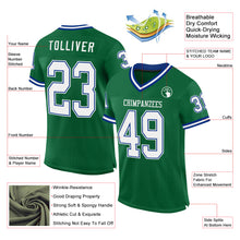 Загрузить изображение в средство просмотра галереи, Custom Kelly Green White-Royal Mesh Authentic Throwback Football Jersey
