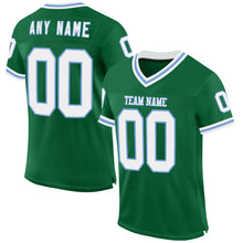 Загрузить изображение в средство просмотра галереи, Custom Kelly Green White-Light Blue Mesh Authentic Throwback Football Jersey
