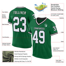 Загрузить изображение в средство просмотра галереи, Custom Kelly Green White-Black Mesh Authentic Throwback Football Jersey
