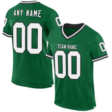 Загрузить изображение в средство просмотра галереи, Custom Kelly Green White-Black Mesh Authentic Throwback Football Jersey
