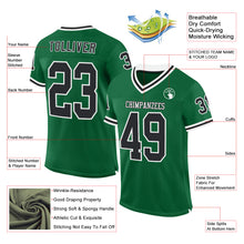 Загрузить изображение в средство просмотра галереи, Custom Kelly Green Black-White Mesh Authentic Throwback Football Jersey
