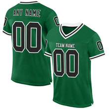 Загрузить изображение в средство просмотра галереи, Custom Kelly Green Black-White Mesh Authentic Throwback Football Jersey
