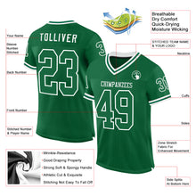 Загрузить изображение в средство просмотра галереи, Custom Kelly Green White Mesh Authentic Throwback Football Jersey
