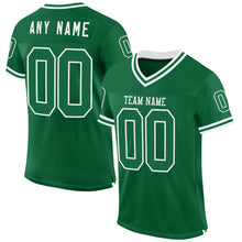 Загрузить изображение в средство просмотра галереи, Custom Kelly Green White Mesh Authentic Throwback Football Jersey
