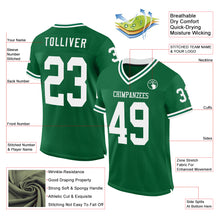 Загрузить изображение в средство просмотра галереи, Custom Kelly Green White Mesh Authentic Throwback Football Jersey
