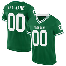 Загрузить изображение в средство просмотра галереи, Custom Kelly Green White Mesh Authentic Throwback Football Jersey
