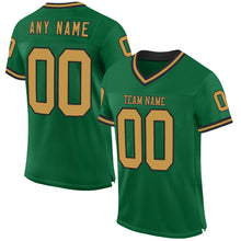 Загрузить изображение в средство просмотра галереи, Custom Kelly Green Old Gold-Black Mesh Authentic Throwback Football Jersey
