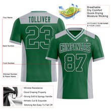 Charger l&#39;image dans la galerie, Custom Kelly Green Gray Mesh Authentic Football Jersey
