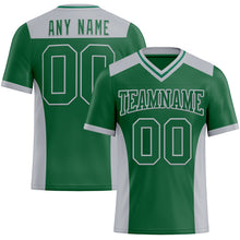 Load image into Gallery viewer, Custom Kelly Green Gray Mesh Authentic Football Jersey
