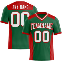 Charger l&#39;image dans la galerie, Custom Kelly Green White-Red Mesh Authentic Football Jersey
