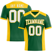 Charger l&#39;image dans la galerie, Custom Kelly Green White-Yellow Mesh Authentic Football Jersey
