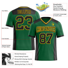 Charger l&#39;image dans la galerie, Custom Kelly Green Black-Yellow Mesh Authentic Football Jersey
