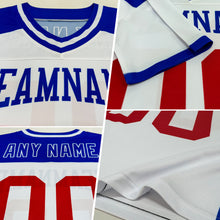 Загрузить изображение в средство просмотра галереи, Custom Kelly Green Royal-White Mesh Authentic Football Jersey
