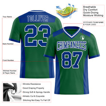 Загрузить изображение в средство просмотра галереи, Custom Kelly Green Royal-White Mesh Authentic Football Jersey
