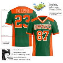 Charger l&#39;image dans la galerie, Custom Kelly Green Orange-White Mesh Authentic Football Jersey
