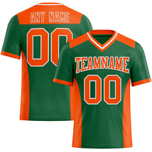 Charger l&#39;image dans la galerie, Custom Kelly Green Orange-White Mesh Authentic Football Jersey
