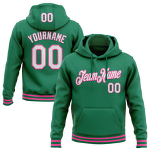 Laden Sie das Bild in den Galerie-Viewer, Custom Stitched Kelly Green White-Pink Sports Pullover Sweatshirt Hoodie
