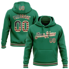 Charger l&#39;image dans la galerie, Custom Stitched Kelly Green Vintage USA Flag-Cream Sports Pullover Sweatshirt Hoodie
