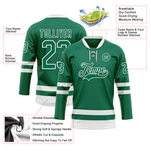 Загрузить изображение в средство просмотра галереи, Custom Kelly Green White Hockey Lace Neck Jersey
