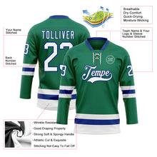 Загрузить изображение в средство просмотра галереи, Custom Kelly Green White-Royal Hockey Lace Neck Jersey
