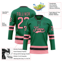 Загрузить изображение в средство просмотра галереи, Custom Kelly Green Medium Pink-Black Hockey Lace Neck Jersey
