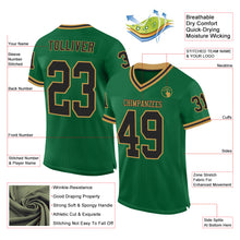 Загрузить изображение в средство просмотра галереи, Custom Kelly Green Black-Old Gold Mesh Authentic Throwback Football Jersey
