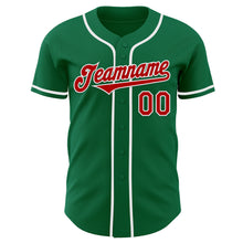 Laden Sie das Bild in den Galerie-Viewer, Custom Kelly Green Red-White Authentic Baseball Jersey
