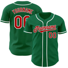 Laden Sie das Bild in den Galerie-Viewer, Custom Kelly Green Red-White Authentic Baseball Jersey
