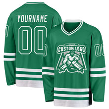 Загрузить изображение в средство просмотра галереи, Custom Kelly Green White Hockey Jersey
