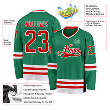 Charger l&#39;image dans la galerie, Custom Kelly Green Red-White Hockey Jersey
