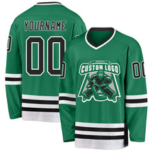 Charger l&#39;image dans la galerie, Custom Kelly Green Black-White Hockey Jersey
