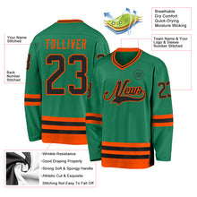 Charger l&#39;image dans la galerie, Custom Kelly Green Black-Orange Hockey Jersey
