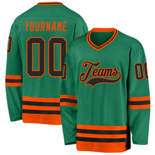 Charger l&#39;image dans la galerie, Custom Kelly Green Black-Orange Hockey Jersey
