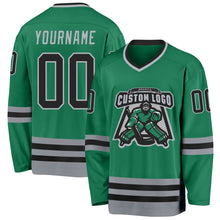 Charger l&#39;image dans la galerie, Custom Kelly Green Black-Gray Hockey Jersey
