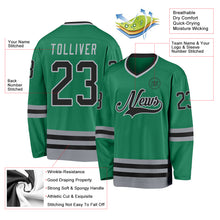 Charger l&#39;image dans la galerie, Custom Kelly Green Black-Gray Hockey Jersey
